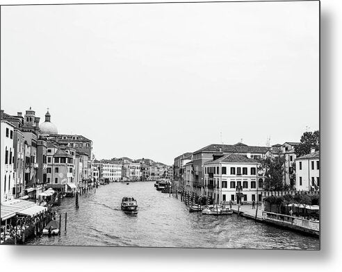 Venice Metal Print – Black and White Grand Canal Italy Cityscape Artwork