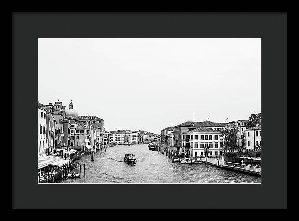 Black and White Grand Canal Venice Italy | Framed Print