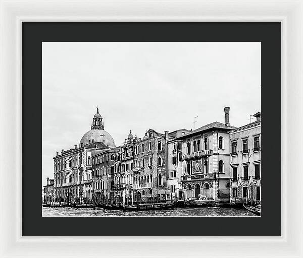 Black and White Grand Canal Venice Italy II | Framed Print