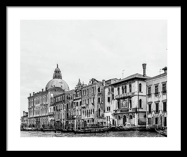 Black and White Grand Canal Venice Italy II | Framed Print