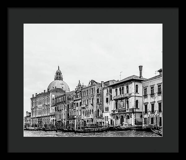 Black and White Grand Canal Venice Italy II | Framed Print