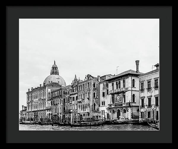 Black and White Grand Canal Venice Italy II | Framed Print