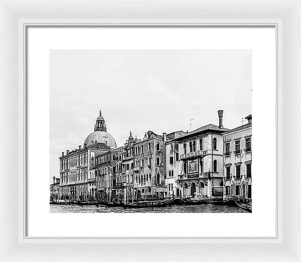 Black and White Grand Canal Venice Italy II | Framed Print