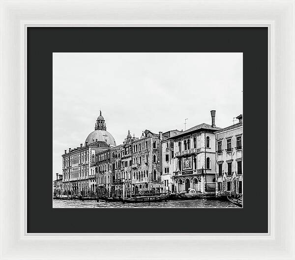 Black and White Grand Canal Venice Italy II | Framed Print