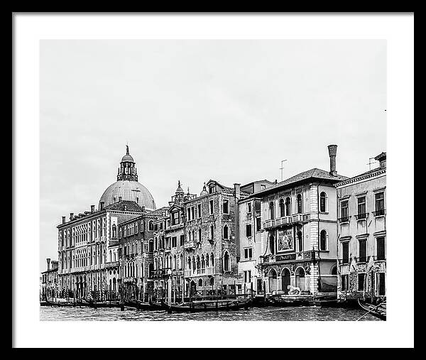 Black and White Grand Canal, Venice, Italy II | Framed Print | Venice Photography Wall Art