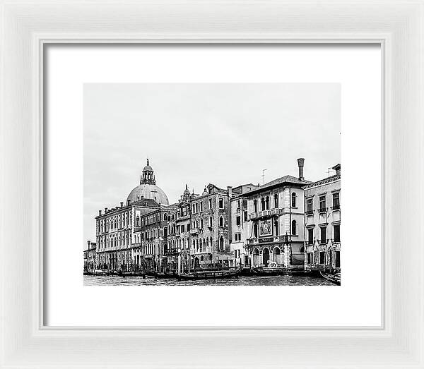 Black and White Grand Canal Venice Italy II | Framed Print