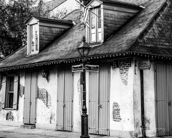 Jean Lafitte Blacksmith Bar | Black and White New Orleans Photograph