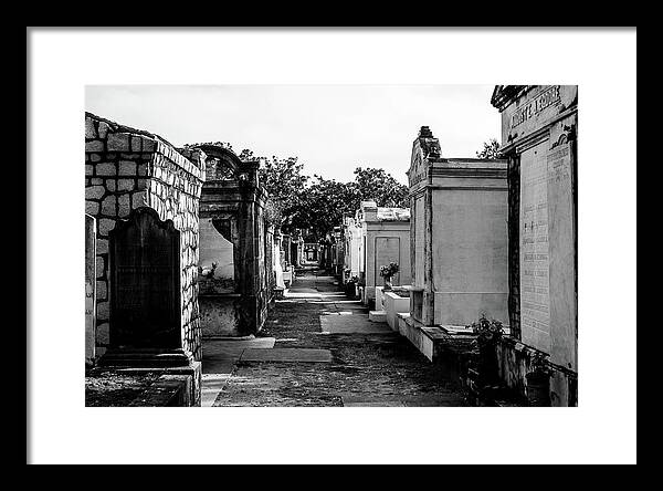 Black and White Lafayette Cemetery, New Orleans - Framed Print