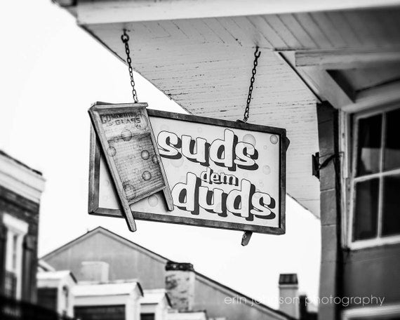 Suds Them Duds | Black and White New Orleans Photography