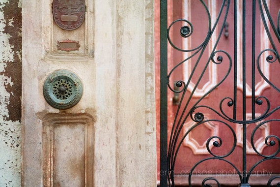 Red door in Charleston, South Carolina photograph – fine art travel print or canvas wall décor