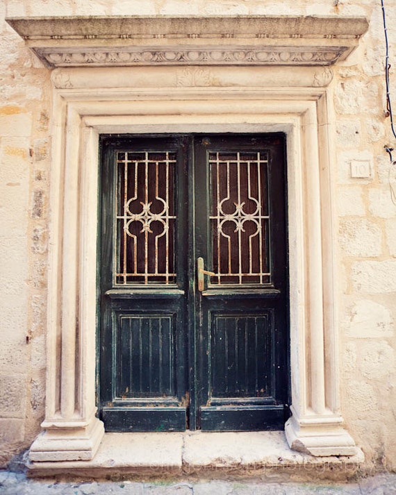 Travel photography of an old door and stone building in Dubrovnik, Croatia