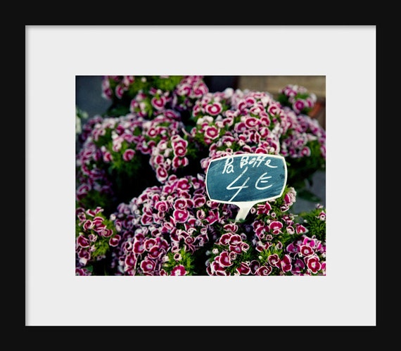 French flower market photography print Marseille France purple floral wall art