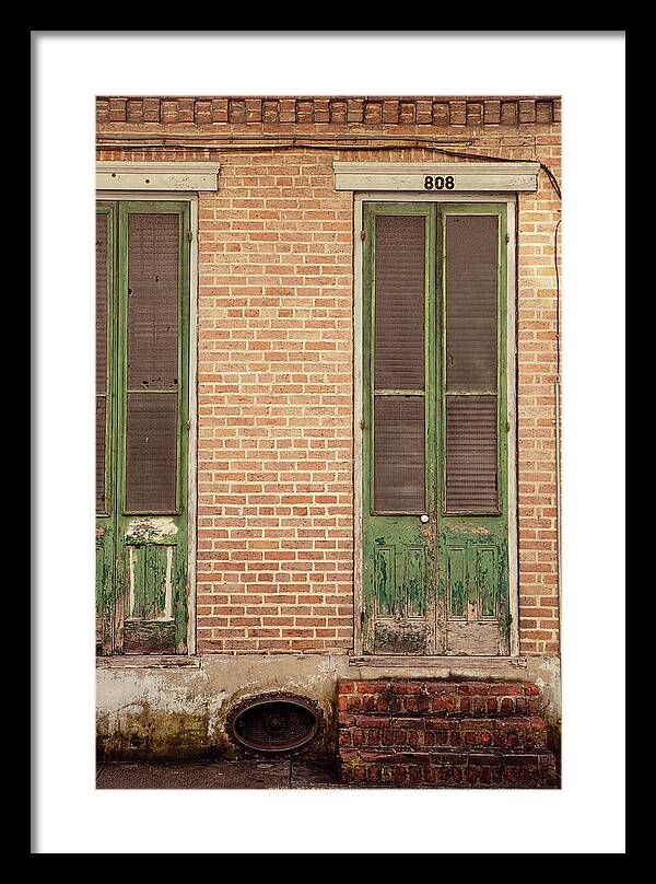 French Quarter Green Door - New Orleans Framed Print