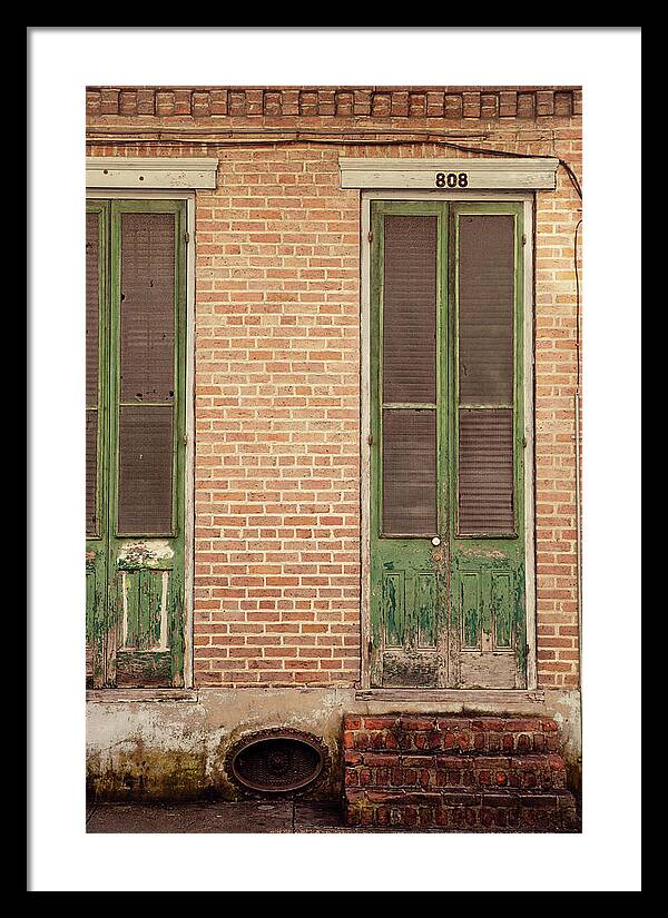 French Quarter Green Door - New Orleans Framed Print