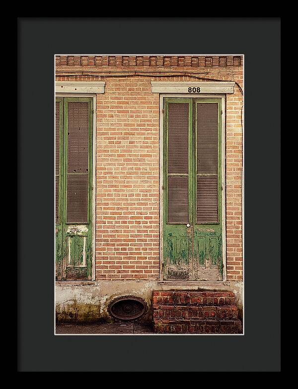 French Quarter Green Door - New Orleans Framed Print