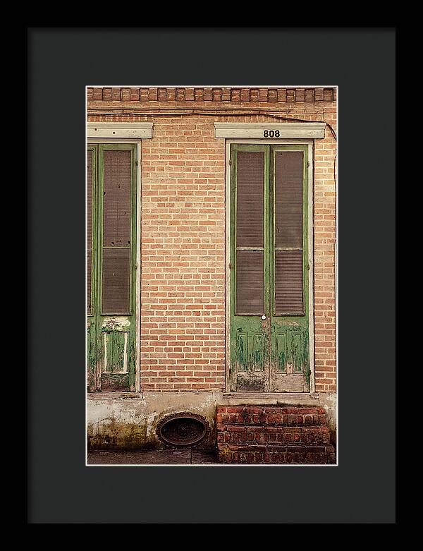 French Quarter Green Door - New Orleans Framed Print