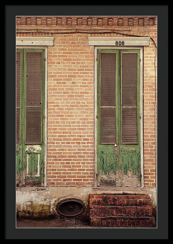 French Quarter Green Door - New Orleans Framed Print