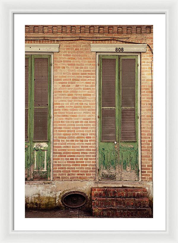 French Quarter Green Door - New Orleans Framed Print