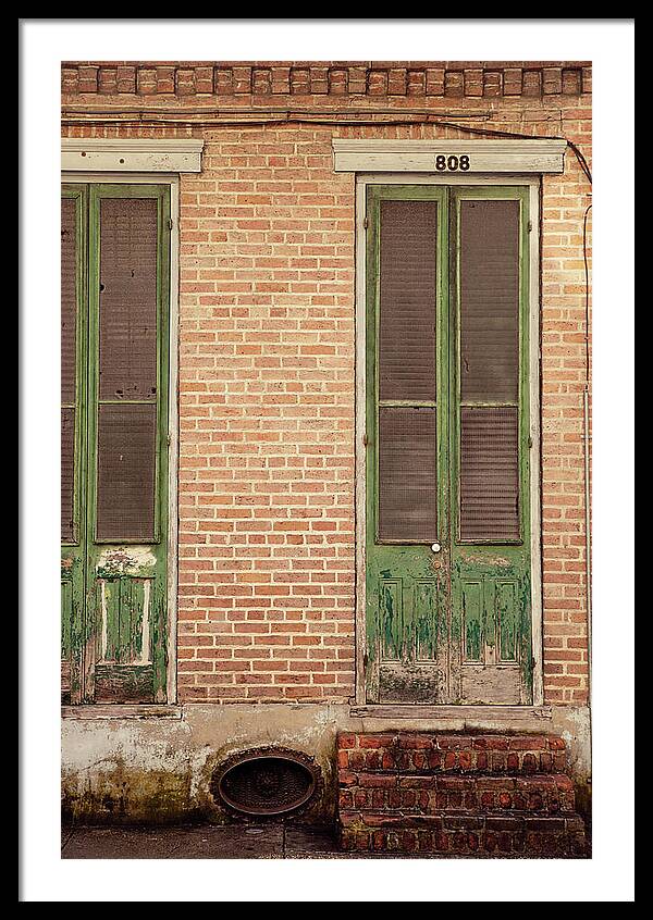 French Quarter Green Door - New Orleans Framed Print