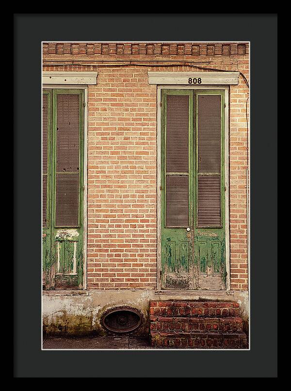 French Quarter Green Door - New Orleans Framed Print
