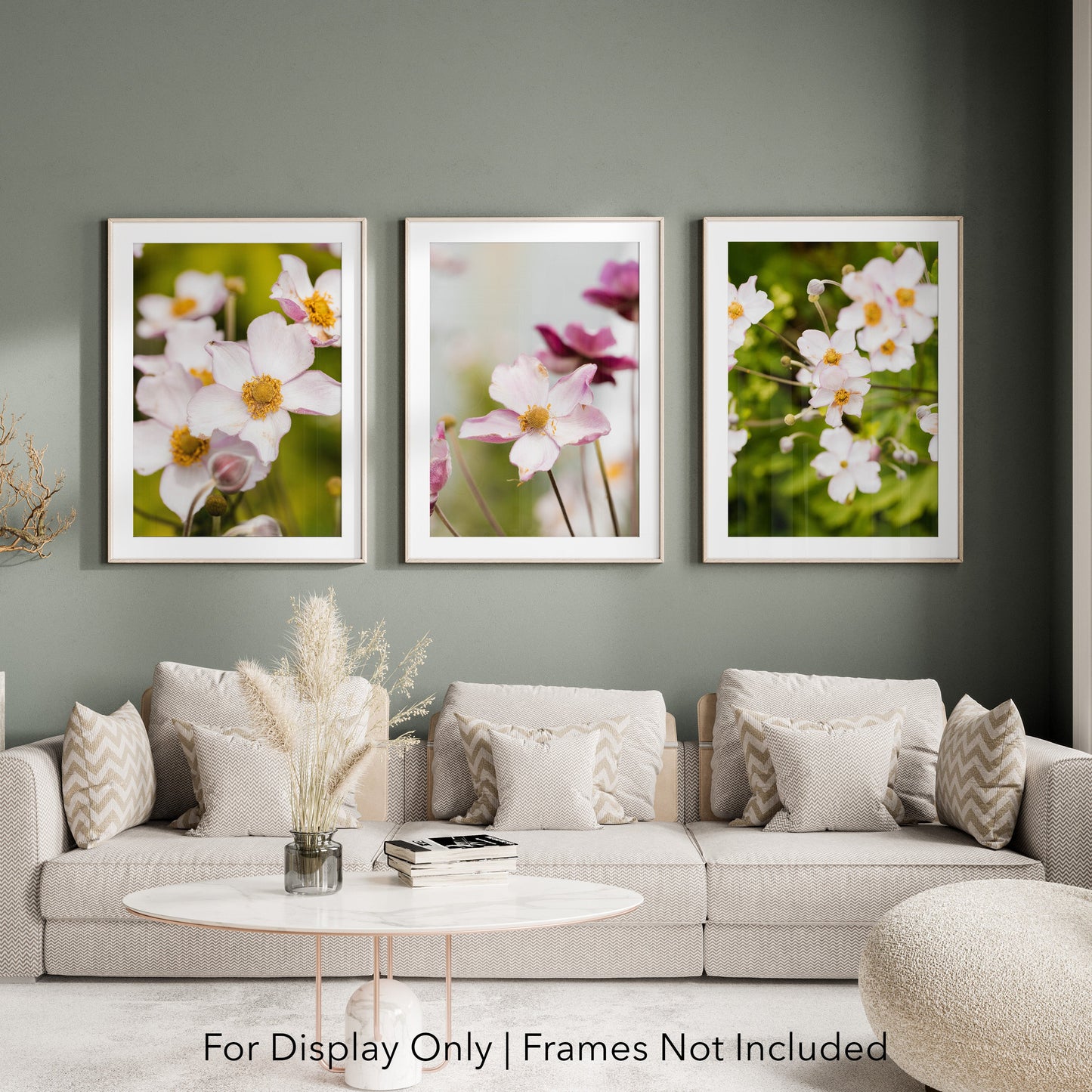 Japanese Anemone Floral Photography Print Collection | Set of 3