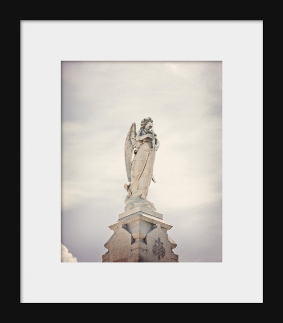 Photography print of angel statue in a New Orleans cemetery