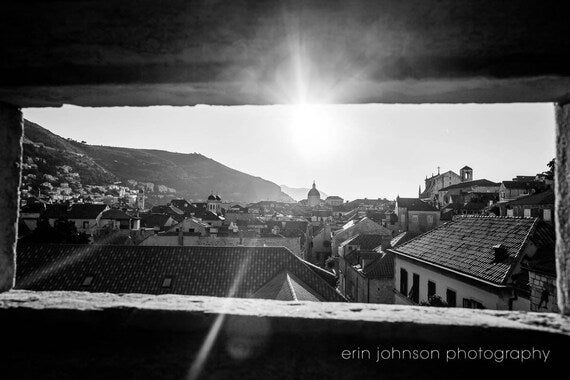 Old Town Dubrovnik Croatia landscape photography print featuring historic stone architecture and European travel scenery.