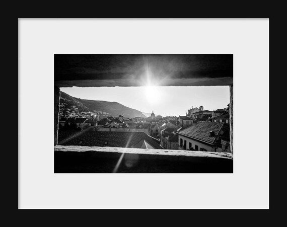 Old Town Dubrovnik Croatia landscape photography print featuring historic stone architecture and European travel scenery.