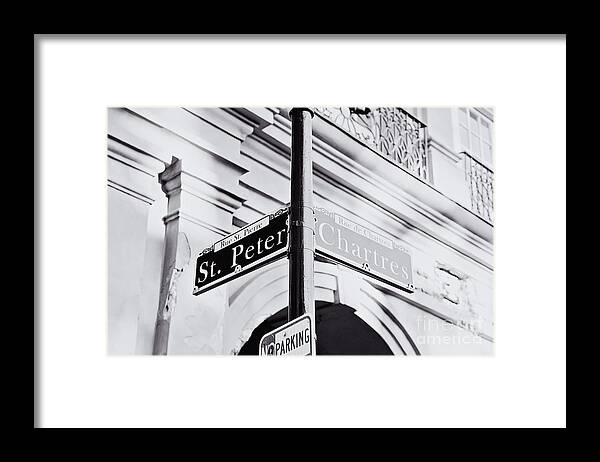 St Peter and Chartres Street Sign - Framed Print