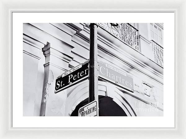 St Peter and Chartres Street Sign - Framed Print