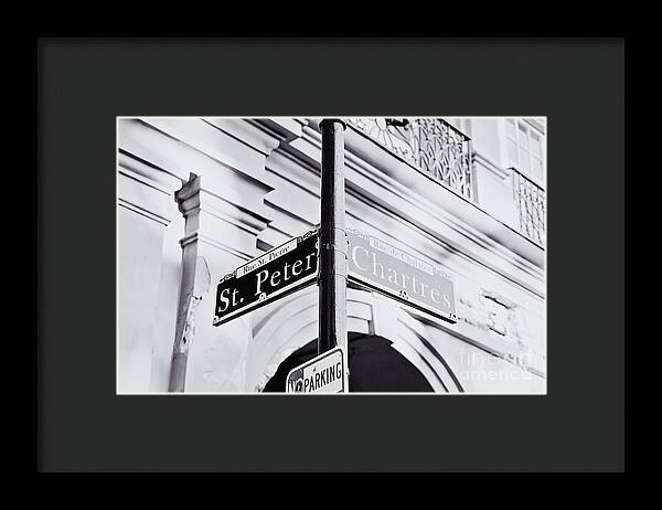 St Peter and Chartres Street Sign - Framed Print