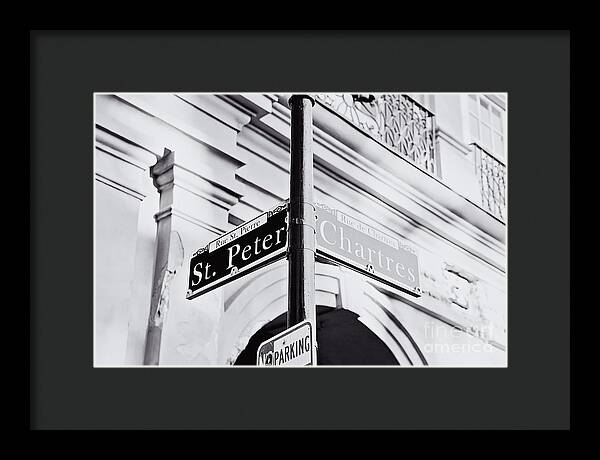 St Peter and Chartres Street Sign - Framed Print