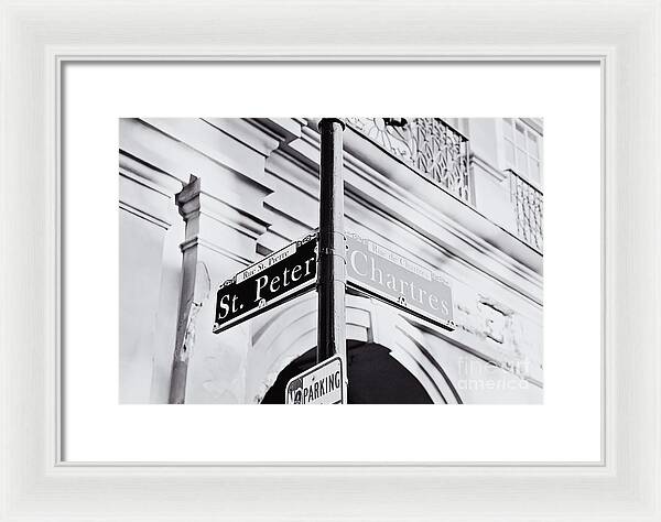 St Peter and Chartres Street Sign - Framed Print