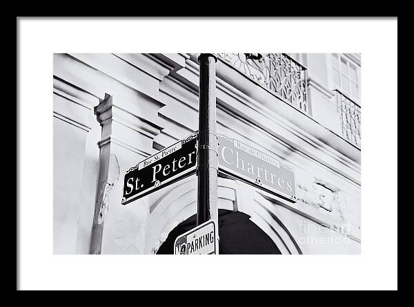 St Peter and Chartres Street Sign - Framed Print