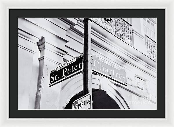 St Peter and Chartres Street Sign - Framed Print