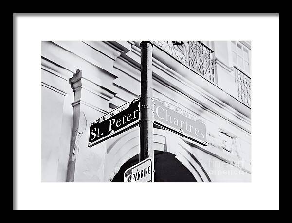 St Peter and Chartres Street Sign - Framed Print