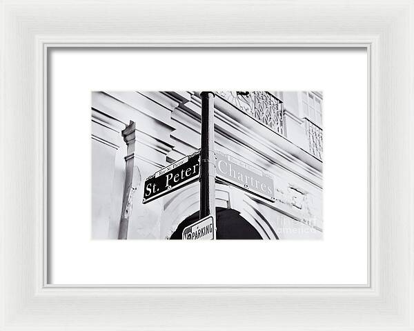 St Peter and Chartres Street Sign - Framed Print