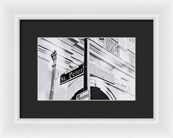 St Peter and Chartres Street Sign - Framed Print