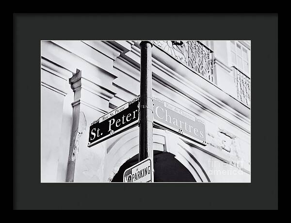 St Peter and Chartres Street Sign - Framed Print