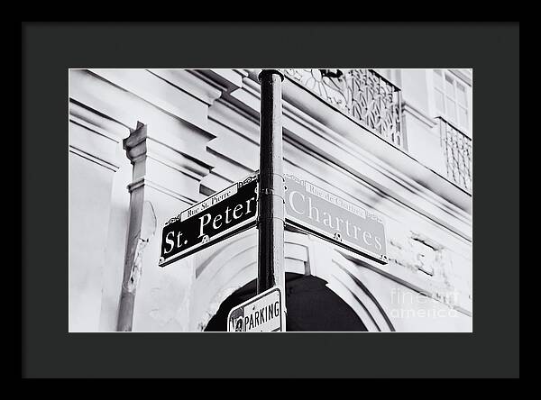 St Peter and Chartres Street Sign - Framed Print