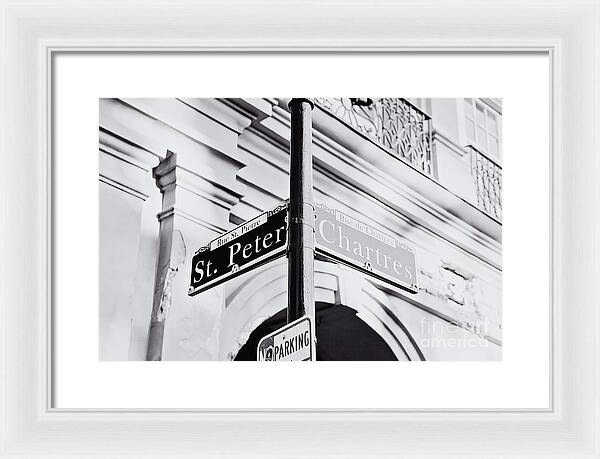 St Peter and Chartres Street Sign - Framed Print