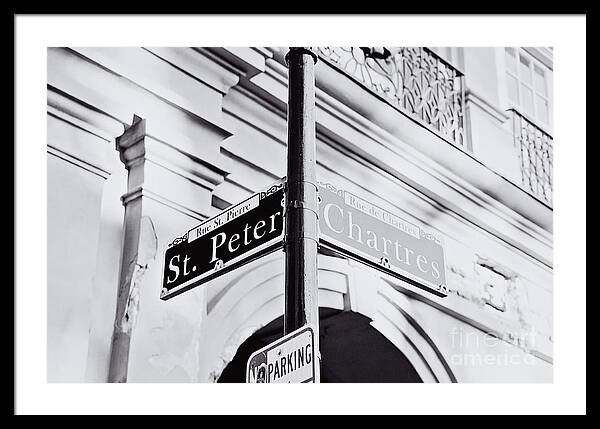 St Peter and Chartres Street Sign - Framed Print