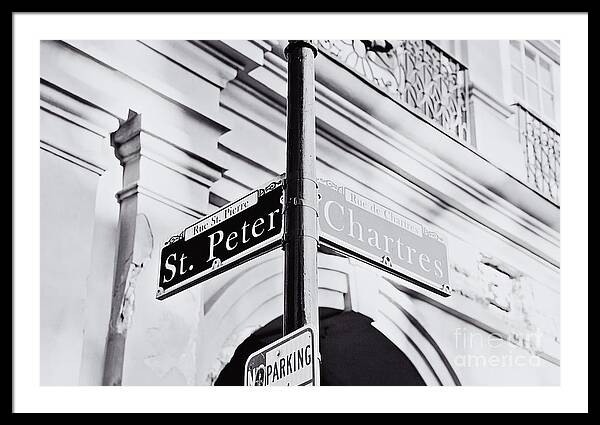 St Peter and Chartres Street Sign - Framed Print