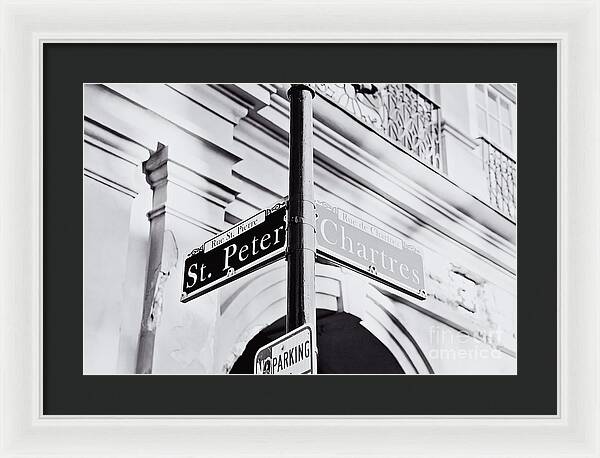 St Peter and Chartres Street Sign - Framed Print