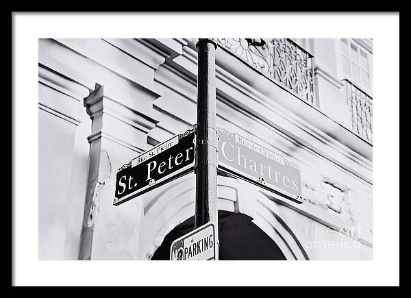 St Peter and Chartres Street Sign - Framed Print