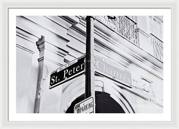 St Peter and Chartres Street Sign - Framed Print