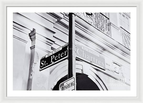 St. Peter and Chartres Street Sign | Framed Print | New Orleans French Quarter Photography