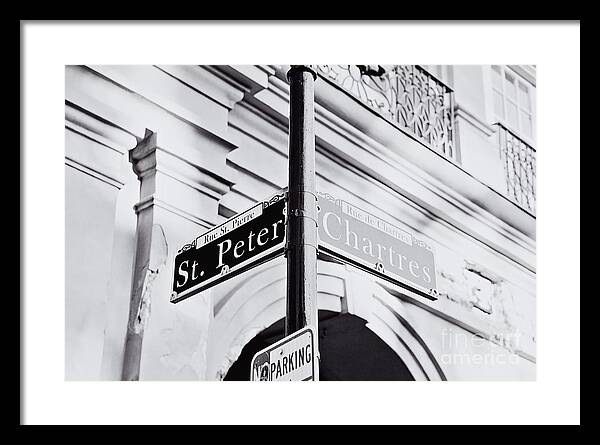 St Peter and Chartres Street Sign - Framed Print