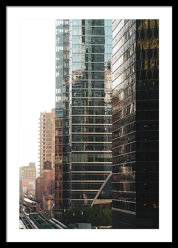 Sunset Train Chicago Photograph - Framed Print