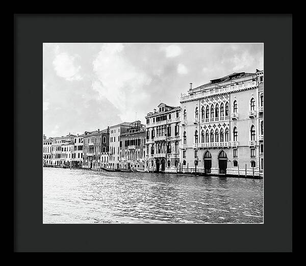 Venice Canal Black and White - Framed Print